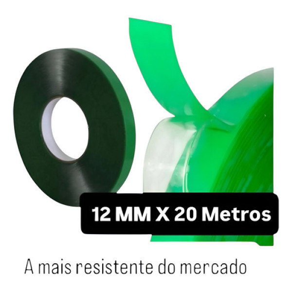 Fita Dupla Face Transparente Extra Forte 12x20 Metros - 1un